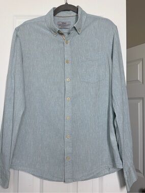 DeFacto Turquoise Blue Long-Sleeve Button-Down Shirt